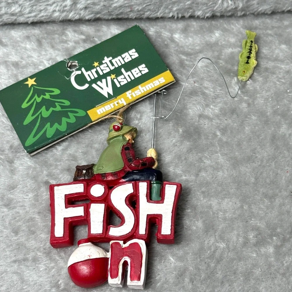 Fishing Christmas Ornaments‎ Dad Rustic Fish On Fishing Rules Raccoon Fisherman